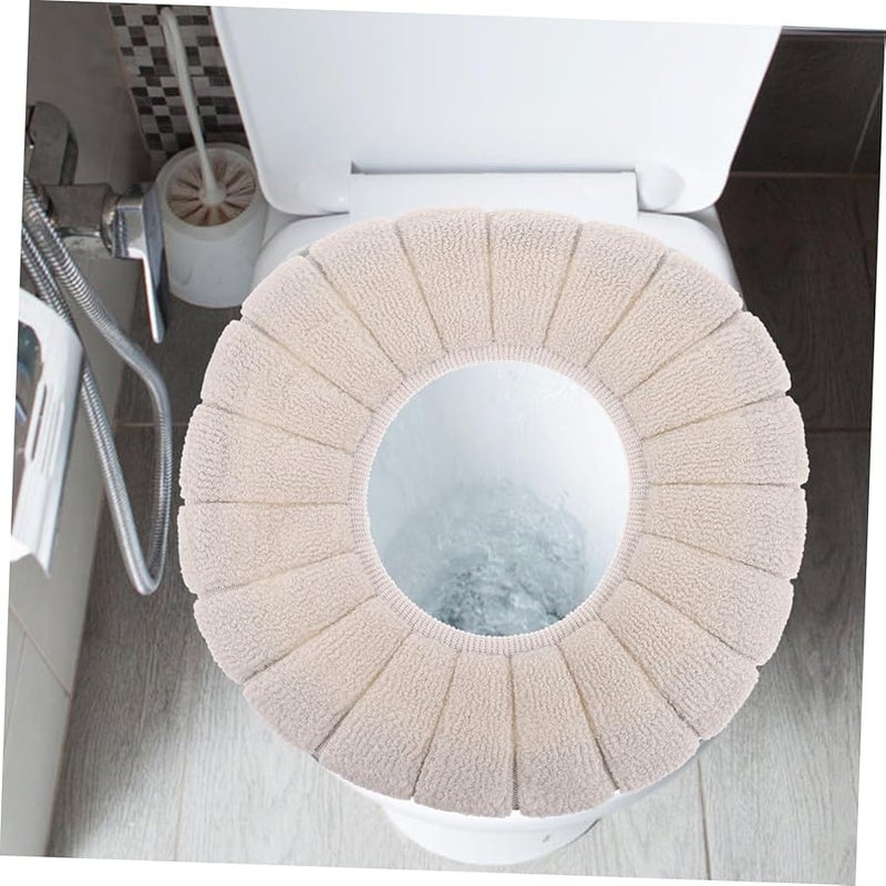 Warm Cozy O Shaped Toilet Seat Polyester Easy Install Machine Washable Comfortable - Image 4